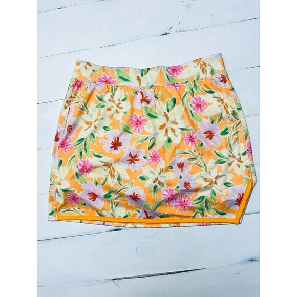 Crown & Ivy floral tiki hawaiian Sport Skort Sz M pickle ball tennis activewear - Picture 1 of 9